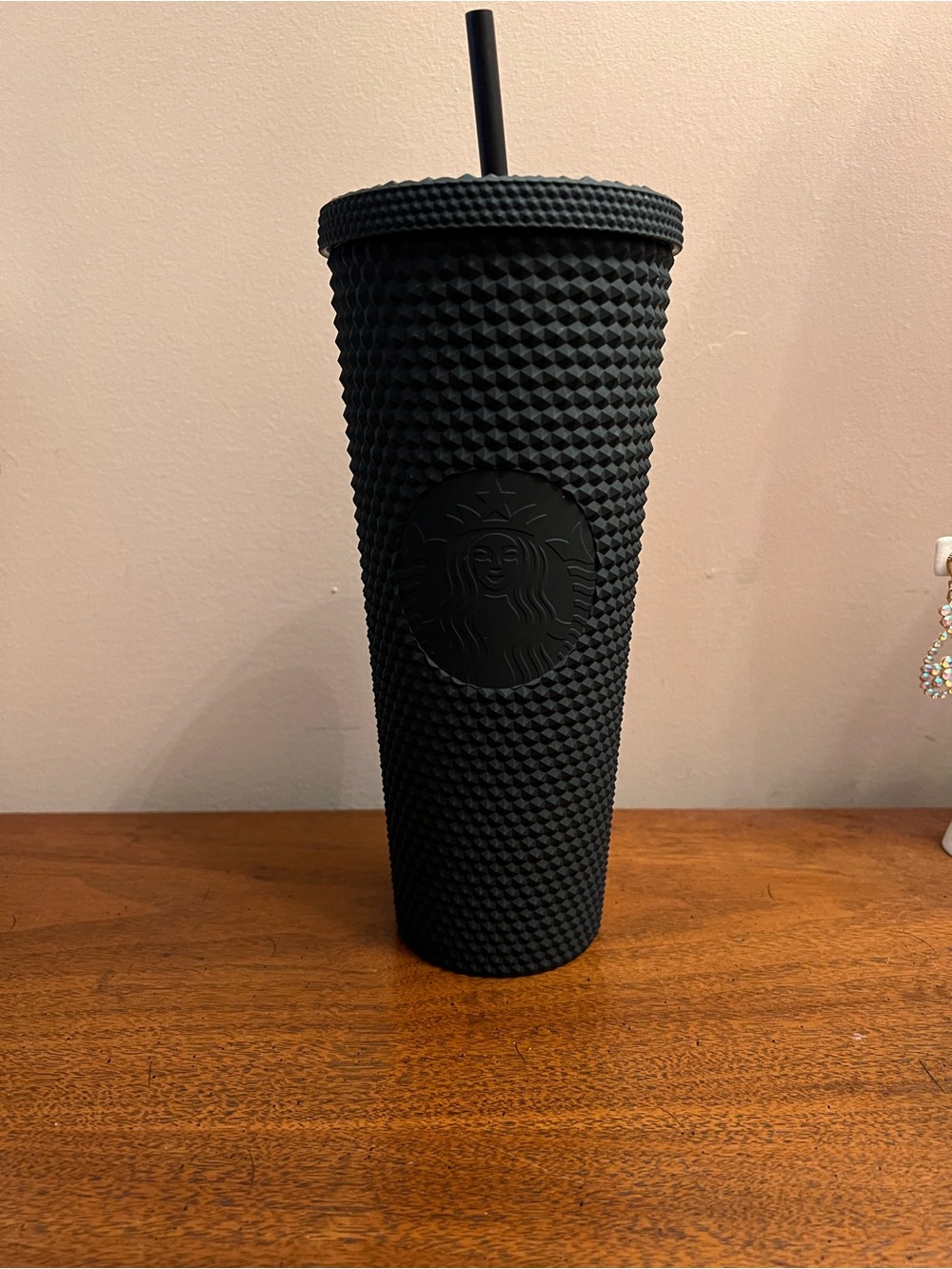 Starbucks Matte Black Studded Tumbler with Straw NWT